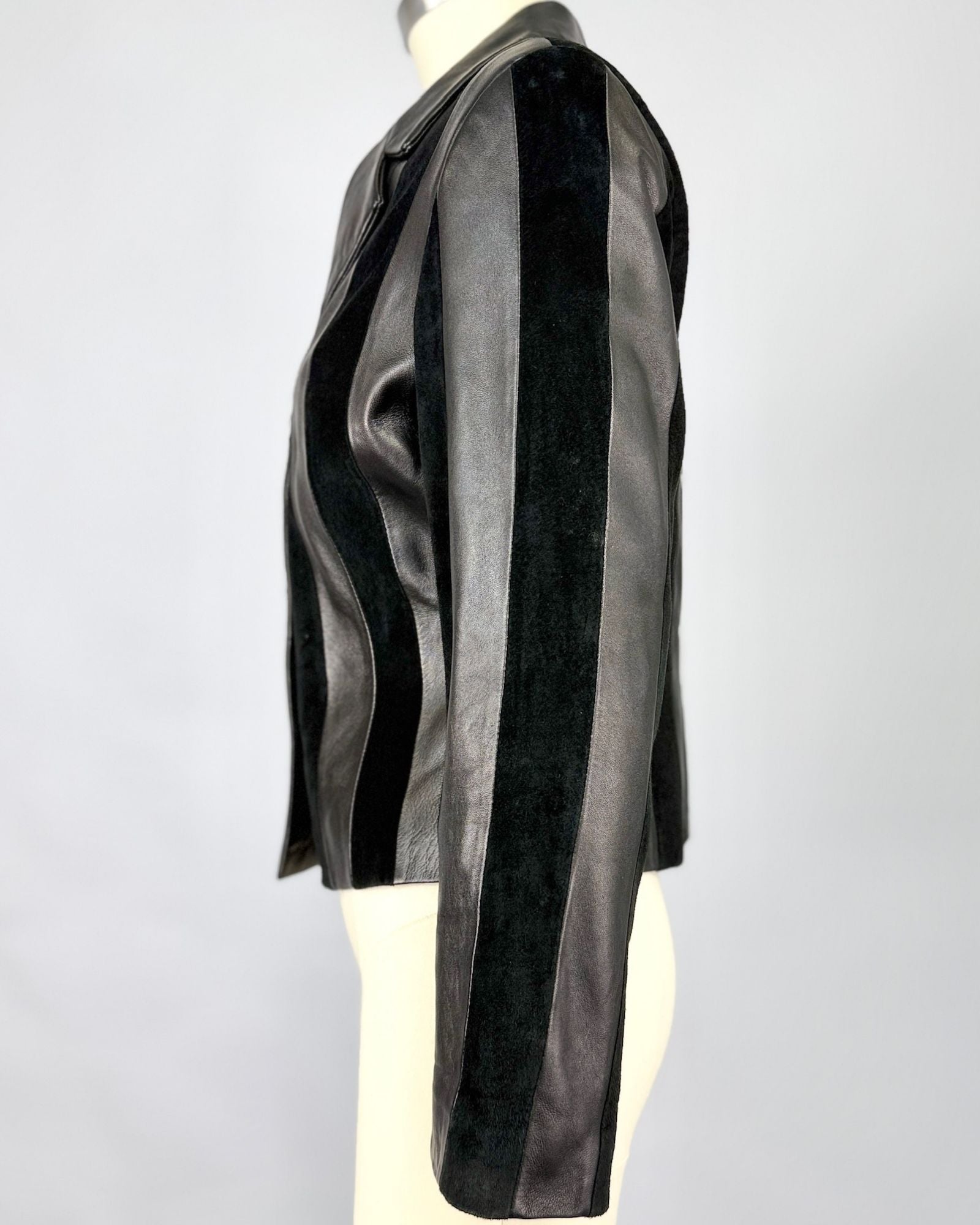 North Beach Leather Suede and Striped Jacket