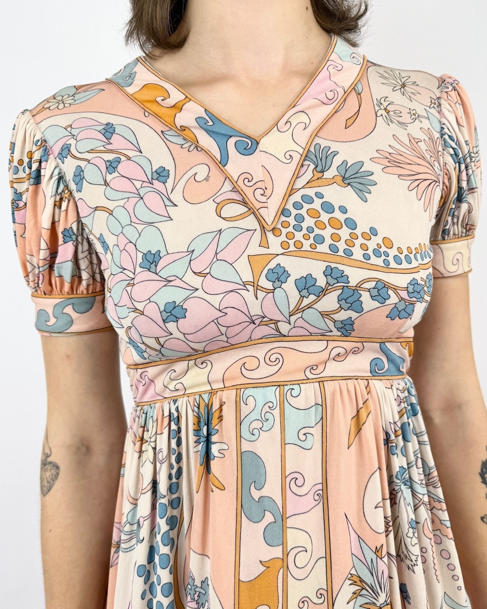 Bessi 60s Everything's Peachy Midi Dress