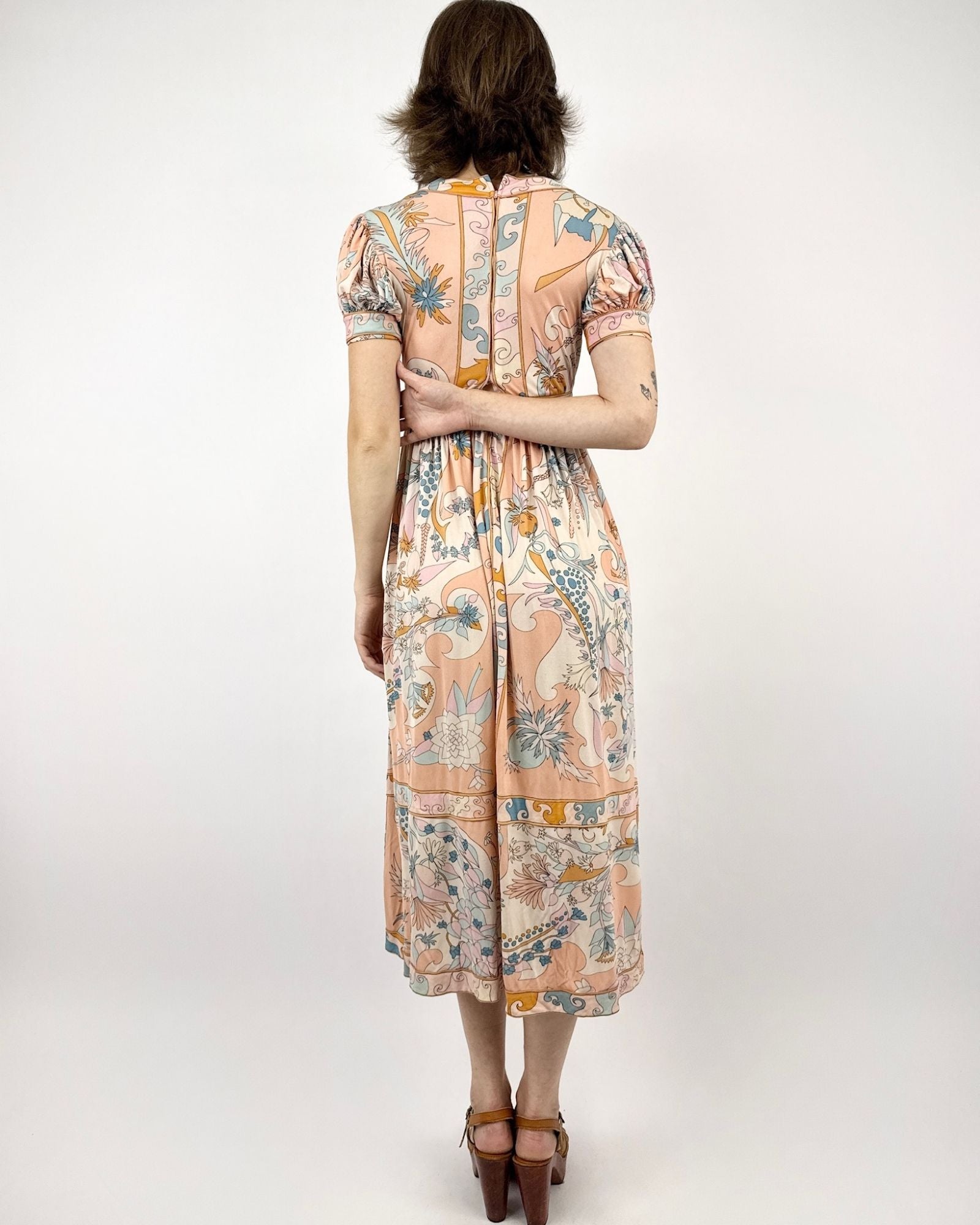 Bessi 60s Everything's Peachy Midi Dress