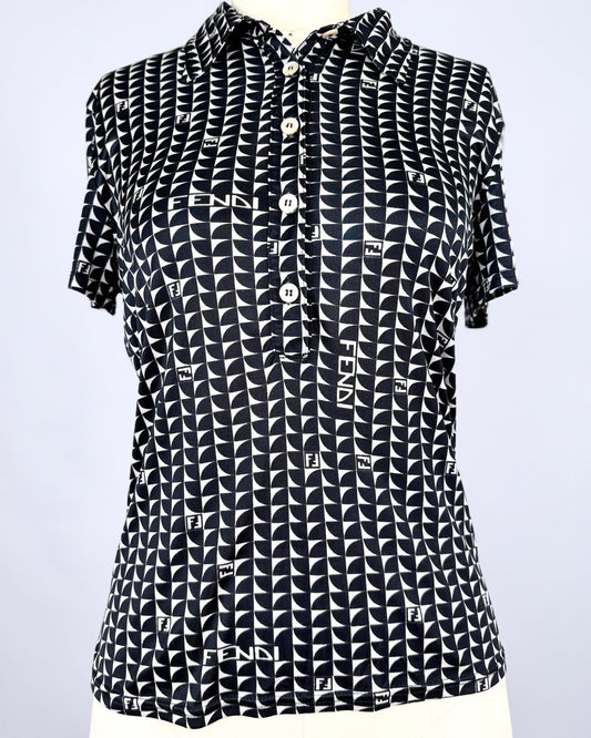 Fendi Black and White Blouse