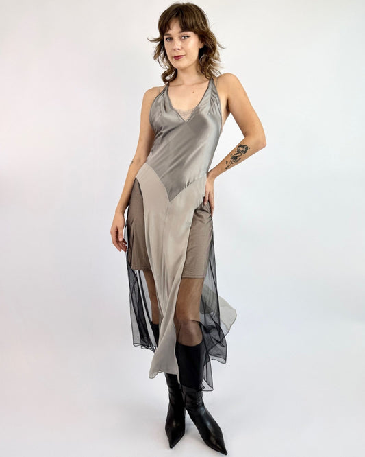 Victorias Secret With Sheer Force Silk Maxi Dress