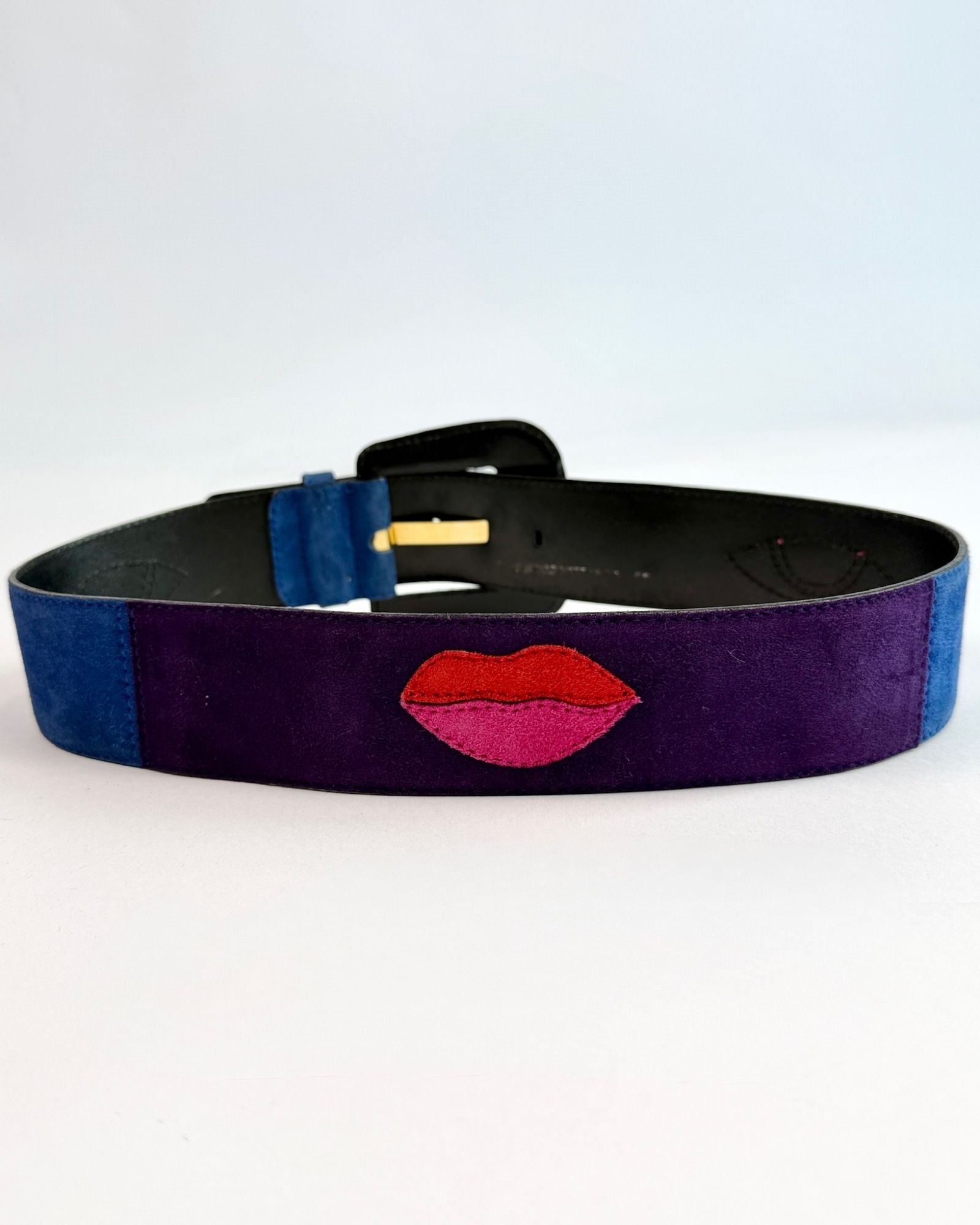 Escada Suede Color Block Eye Belt