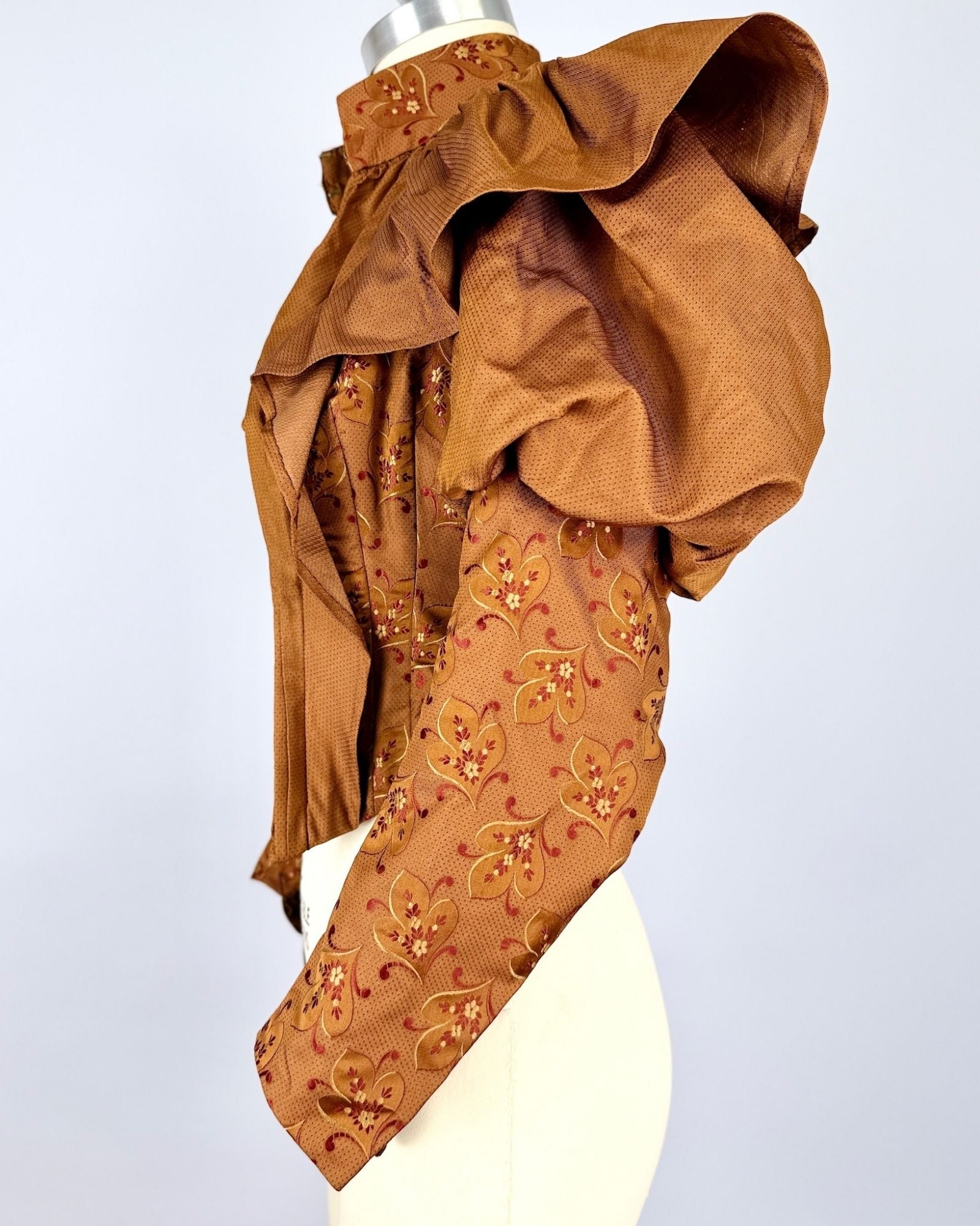 Victorian Silk Ruffle Blouse