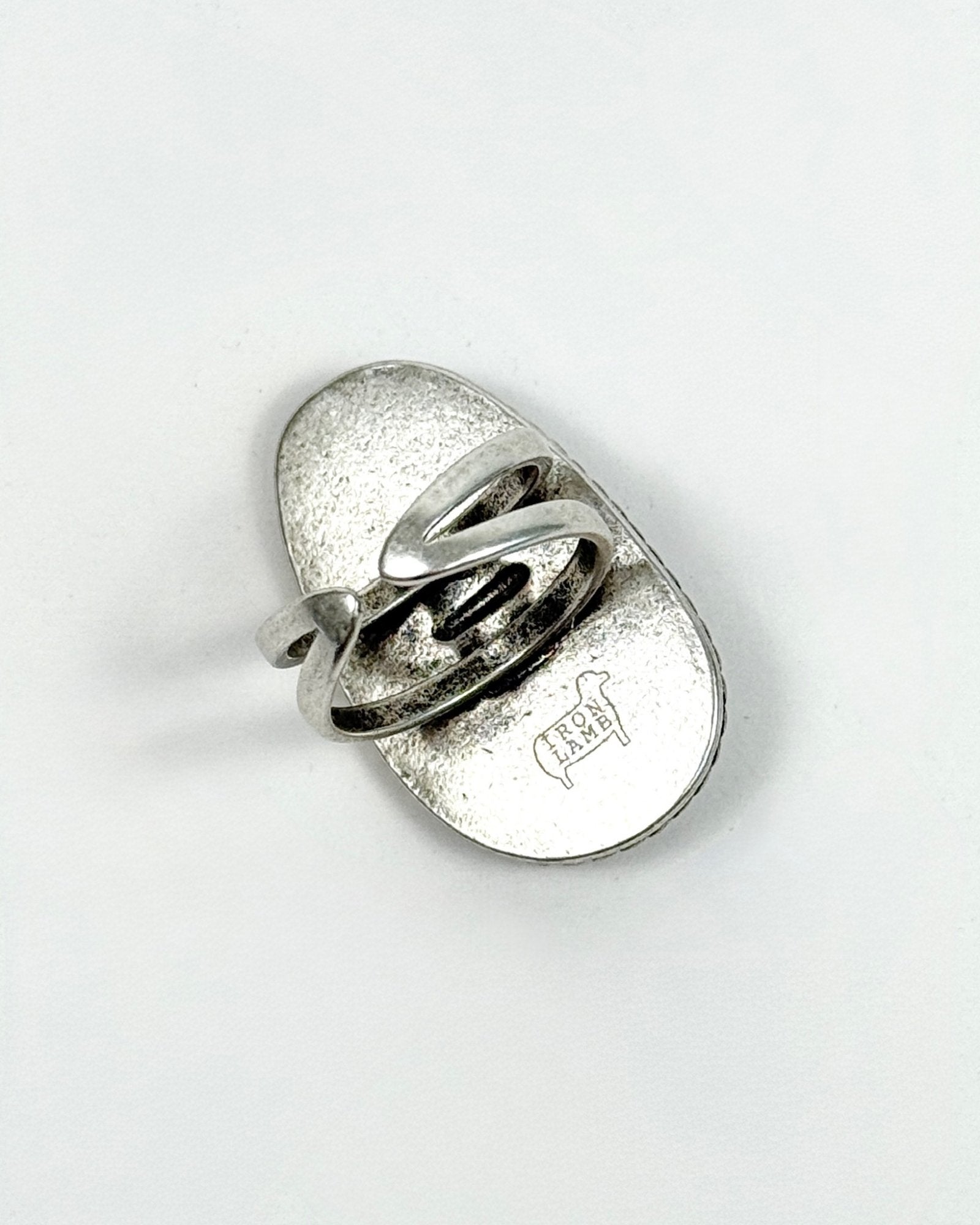 Iron Lamb Shadow Box Labradorite Ring