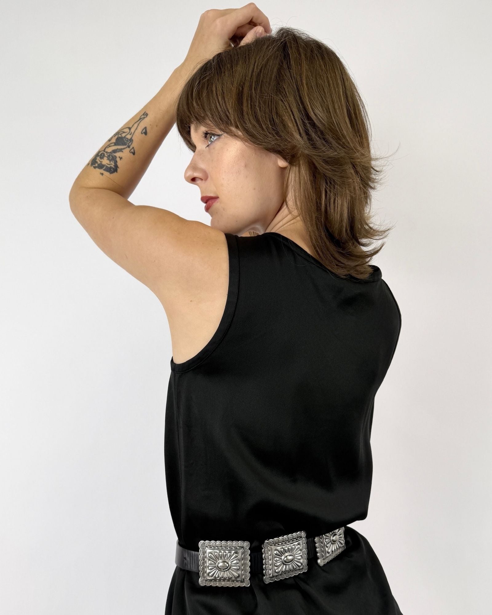 Black and Silver Concho Belt