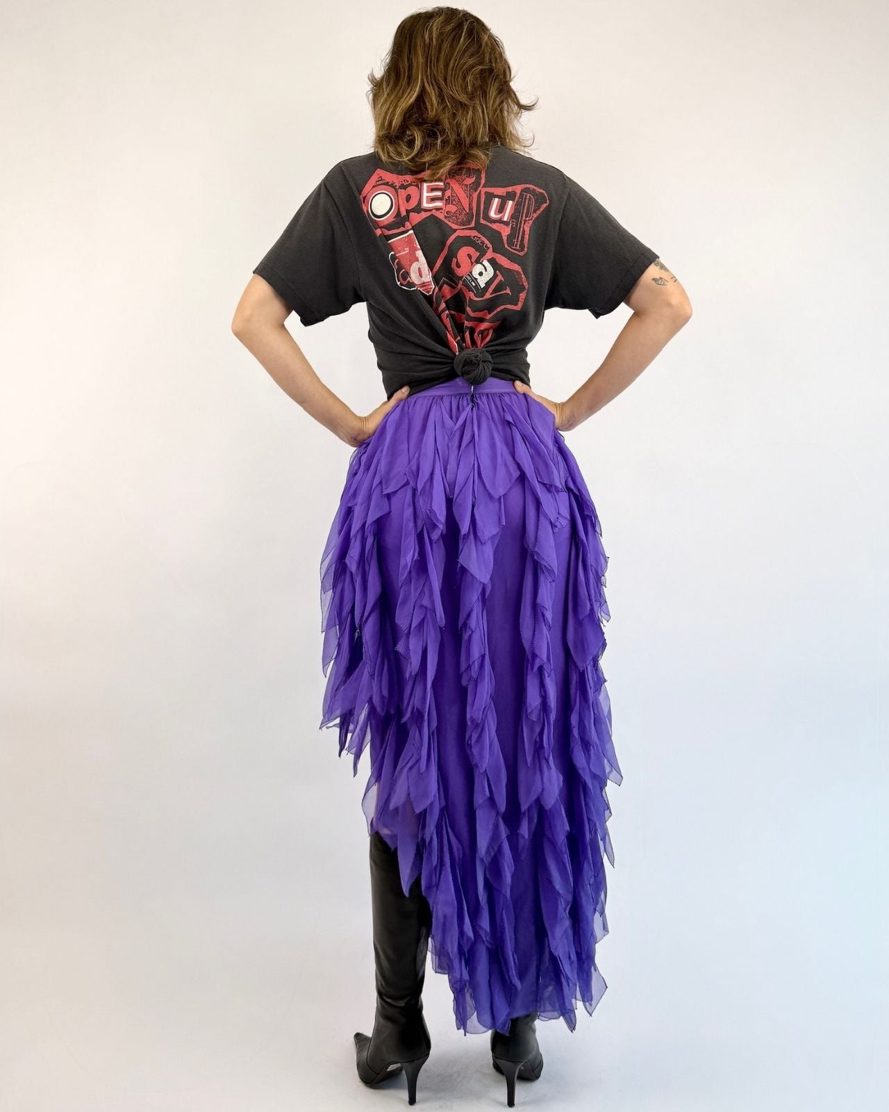 From The Vines Silk Chiffon Maxi Skirt