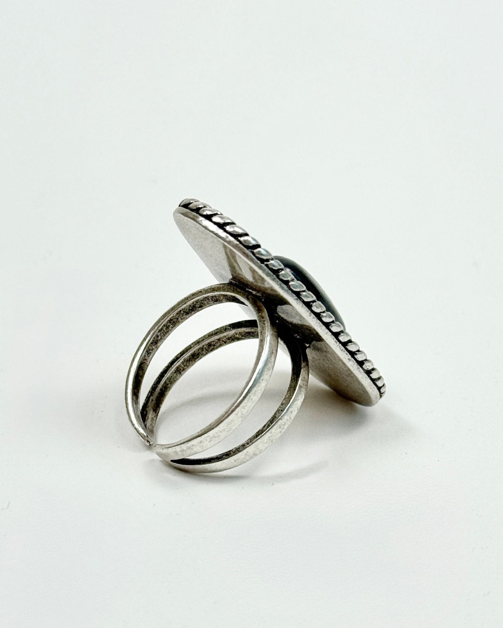 Iron Lamb Shadow Box Labradorite Ring