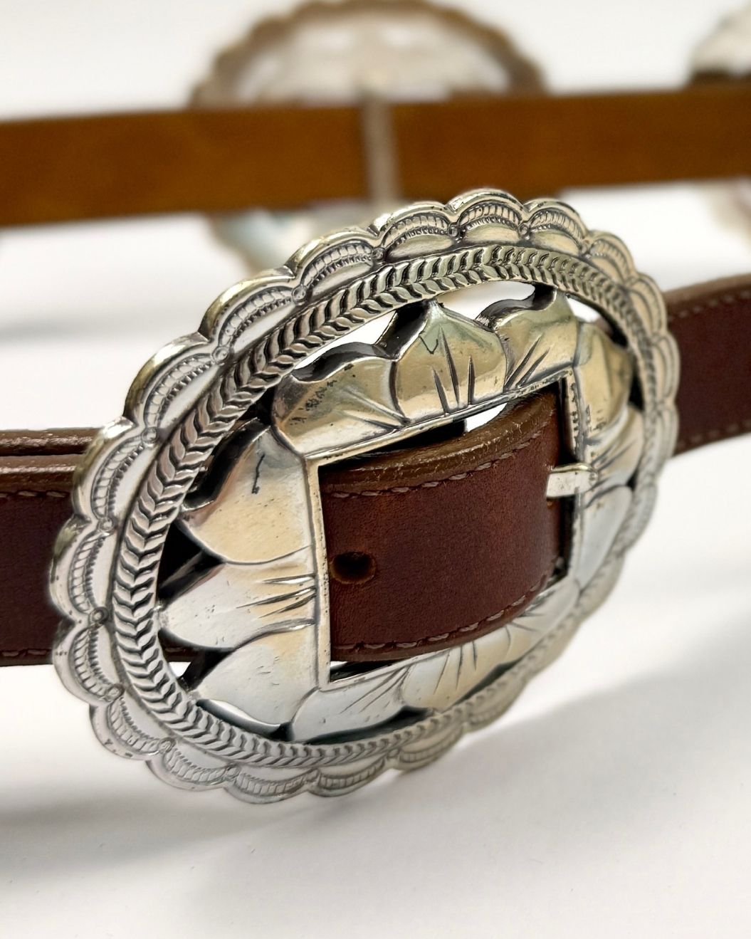 Brighton Brown Leather Concho Belt