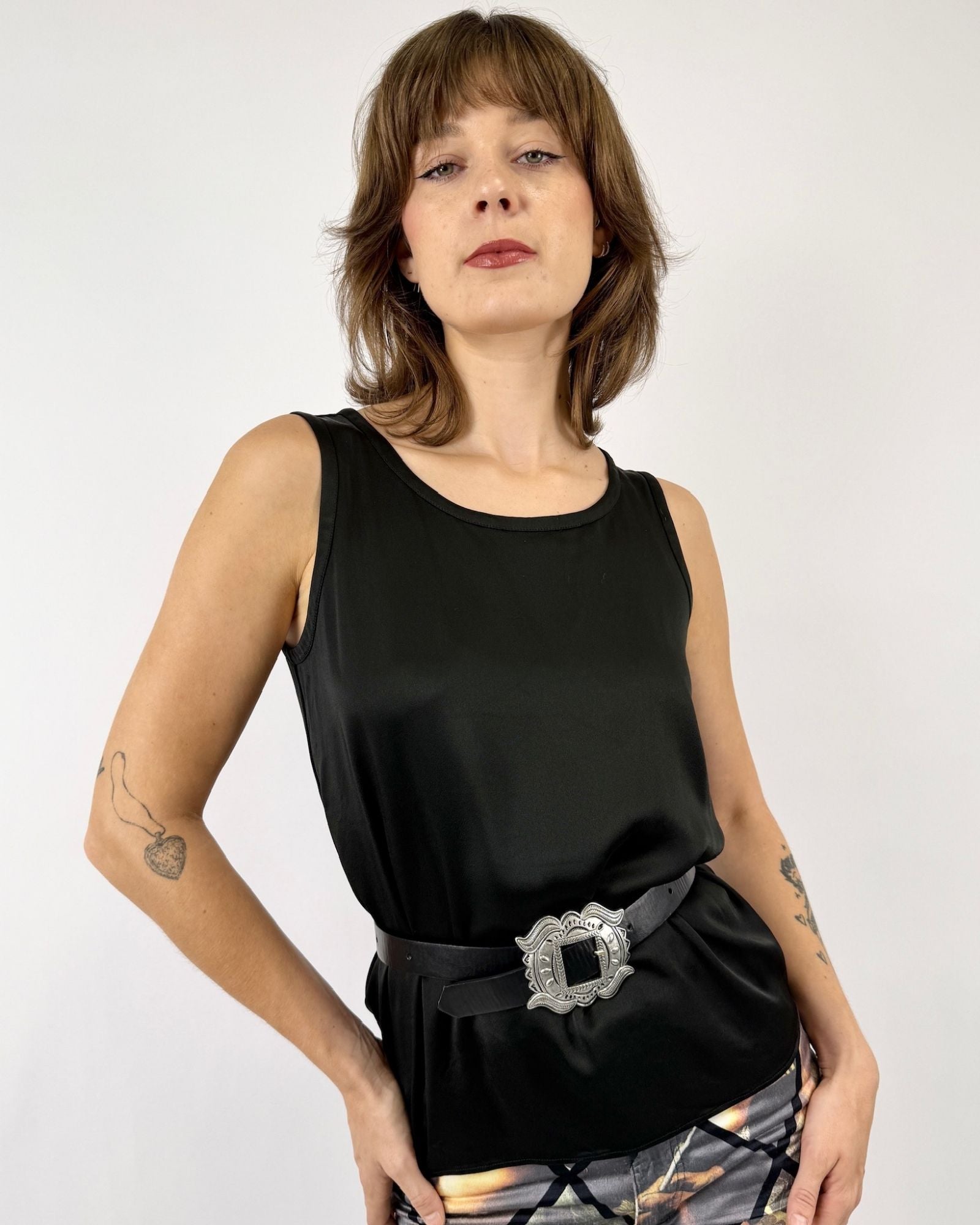 Black and Silver Concho Belt