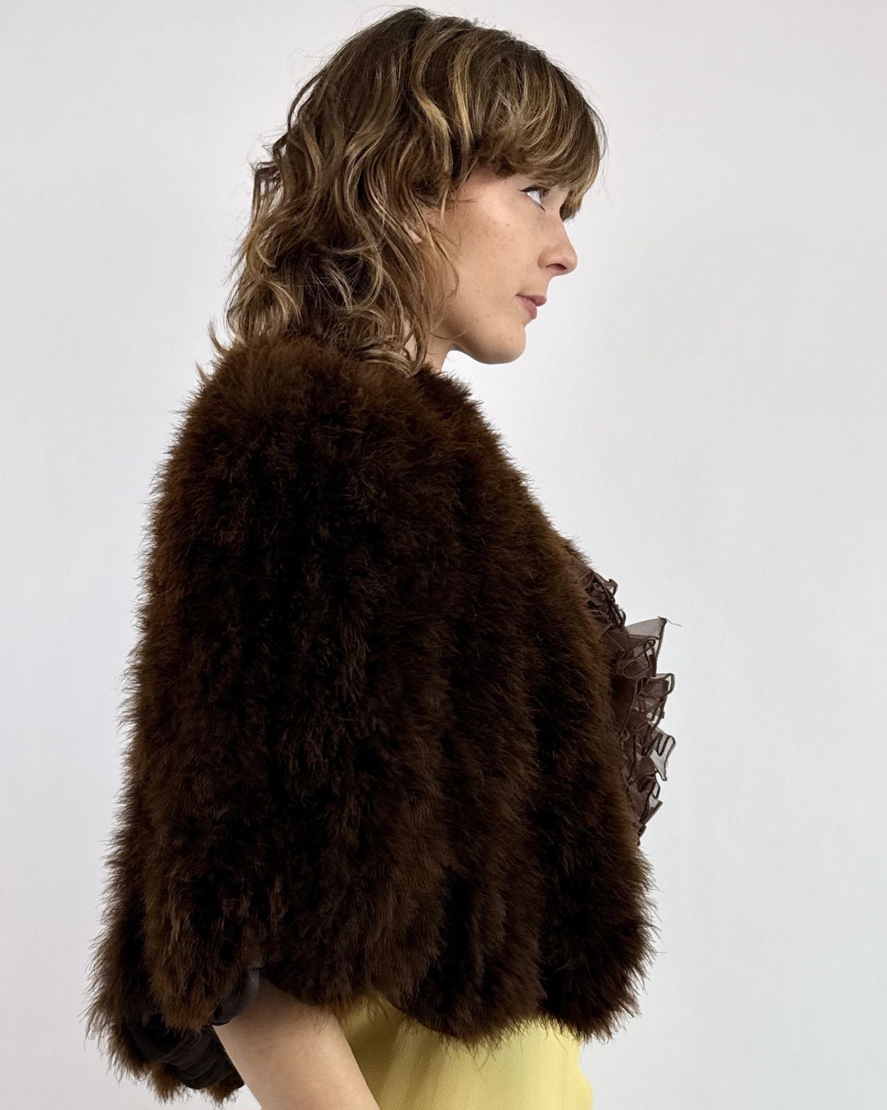 1940s Frosted Feathers Marabou Capelet