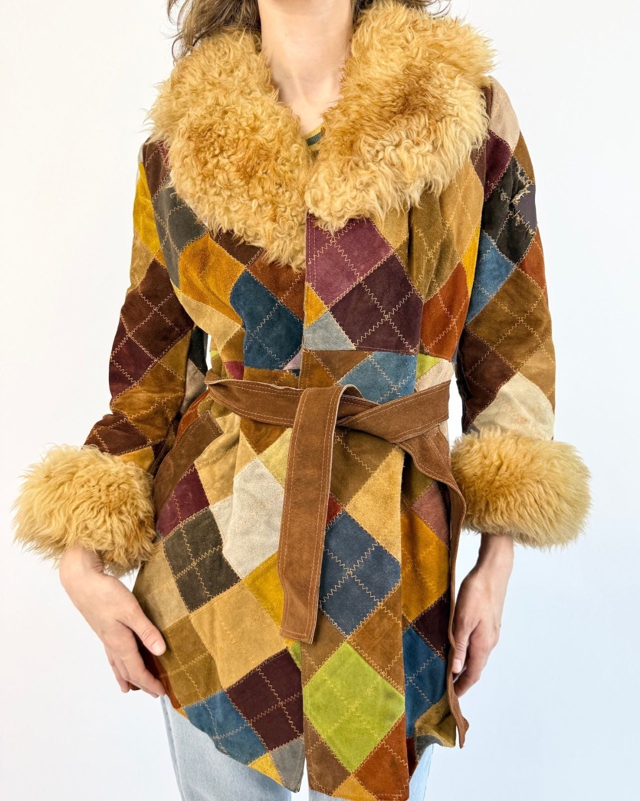 60s Walk Down Penny Lane Patchwork Coat