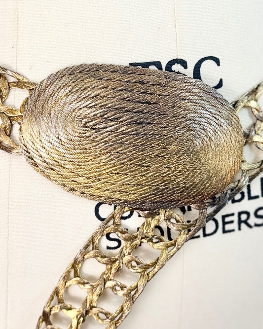 Woven Golden Metallic Waist Belt