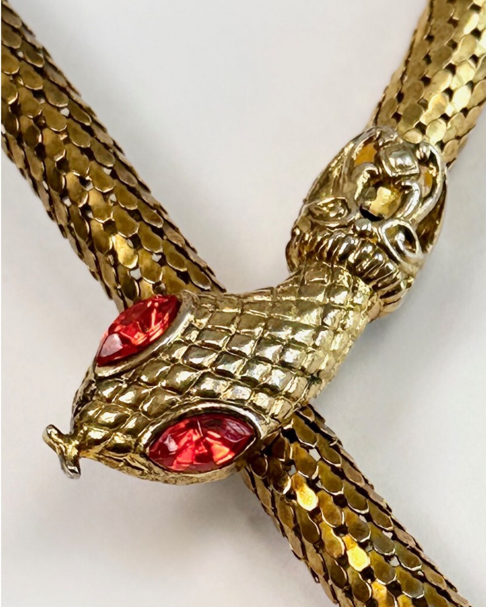 Gold Snake Orange Eyes Necklace/Belt