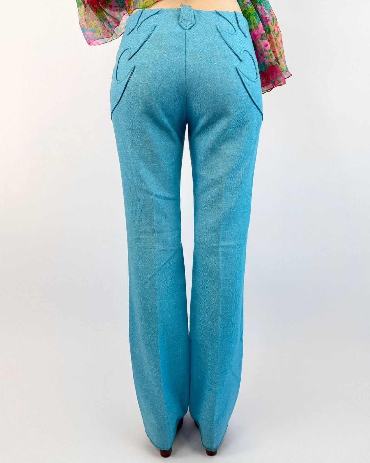 1950s Lasso Cool Pool Blue Western Pants