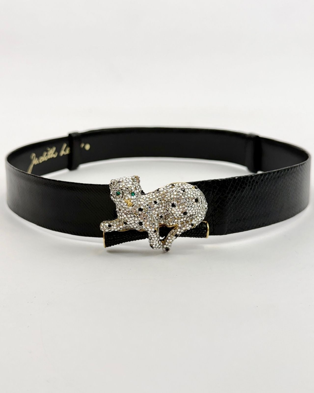 Judith Leiber Rhinestone Leopard Belt