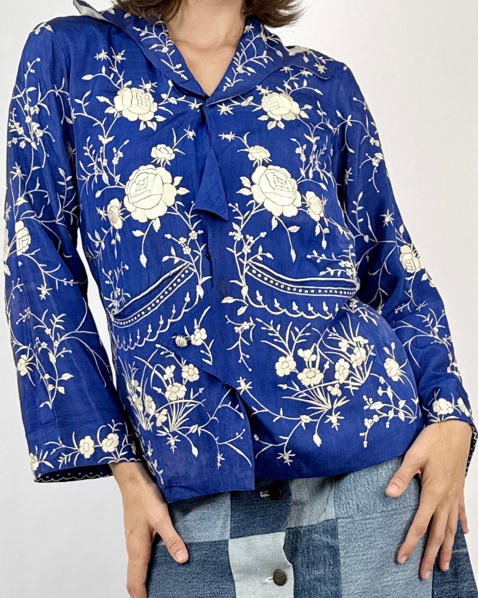 1920s Wise in Ways Embroidered Silk Jacket