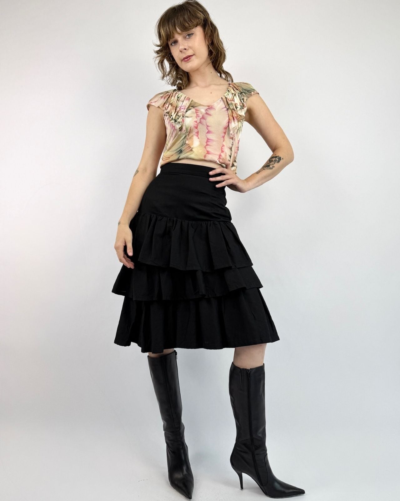 Licorice Whip Ruffle Skirt