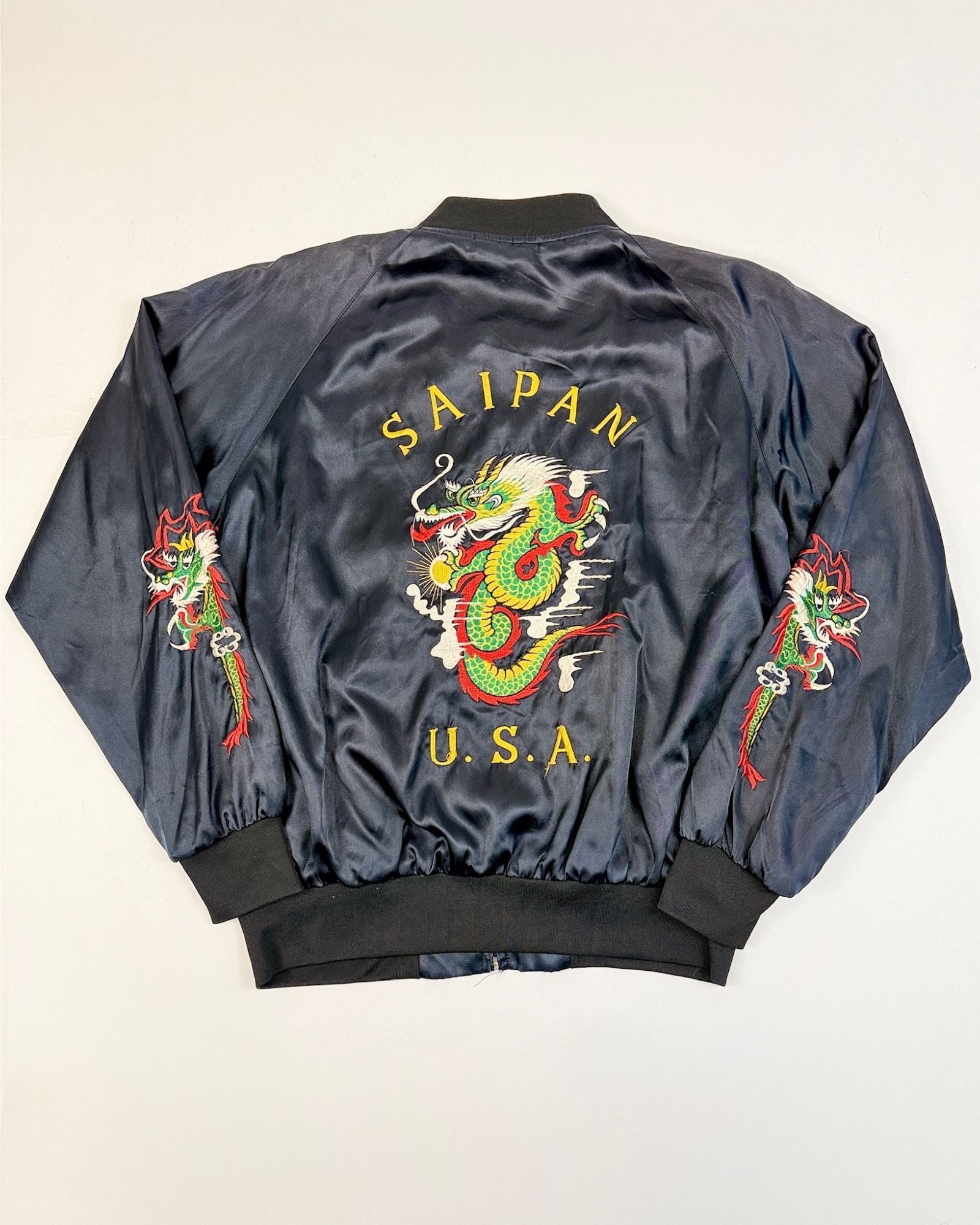 Embroidered Dragon Satin Jacket