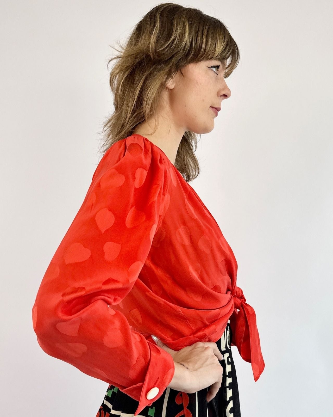 YSL Heart On My Sleeve Silk Blouse