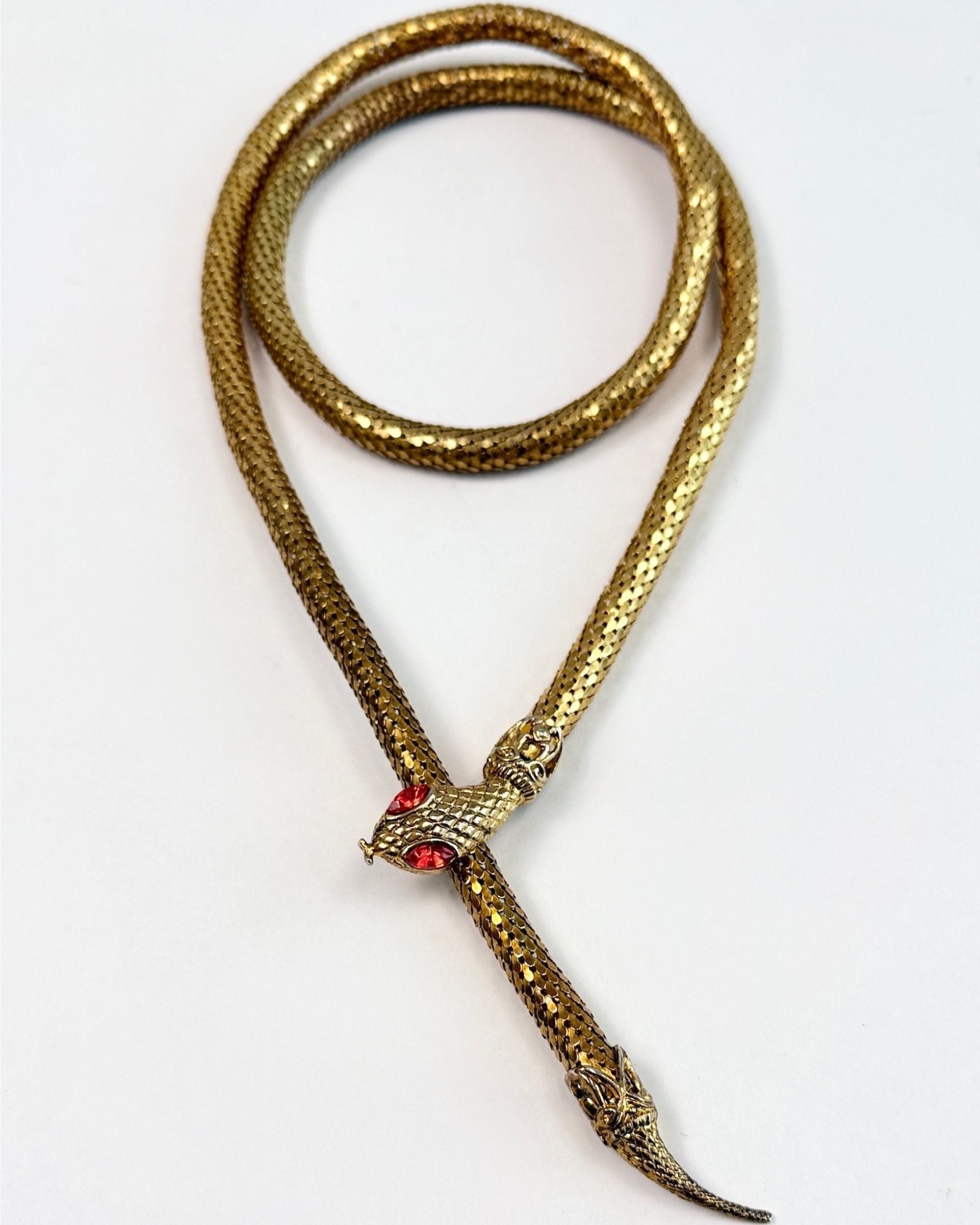 Gold Snake Orange Eyes Necklace/Belt