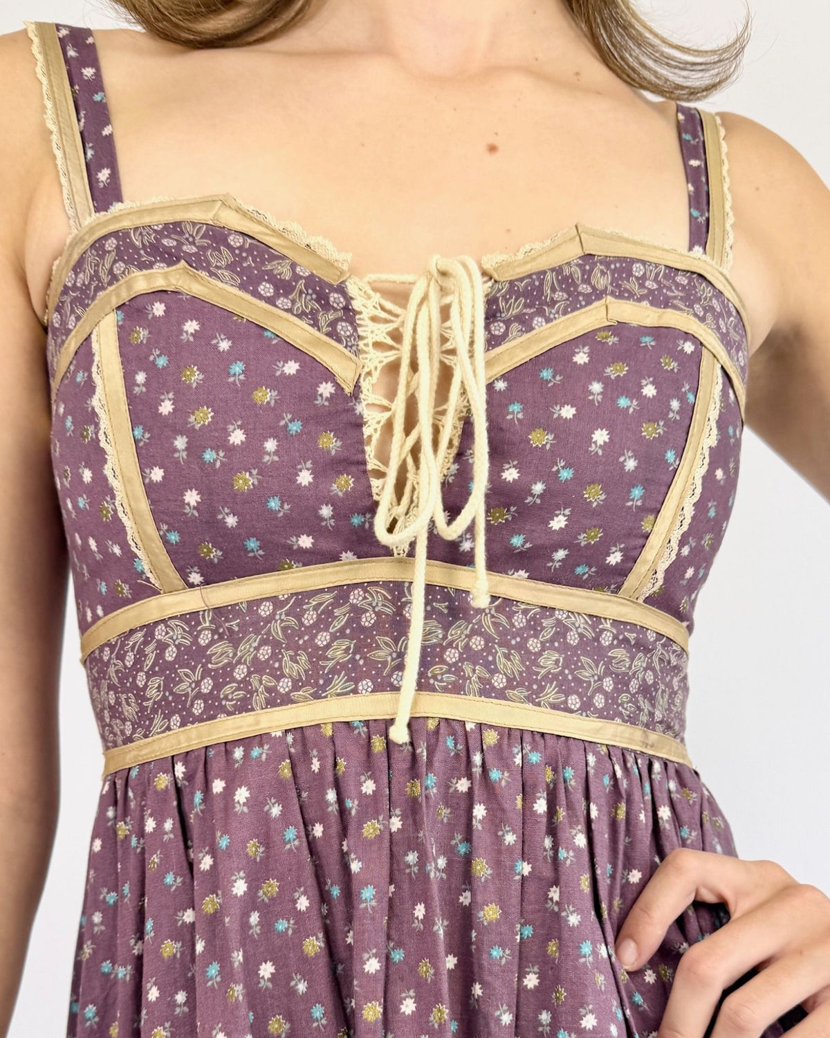 Gunne Sax Violet Crown Calico Dress