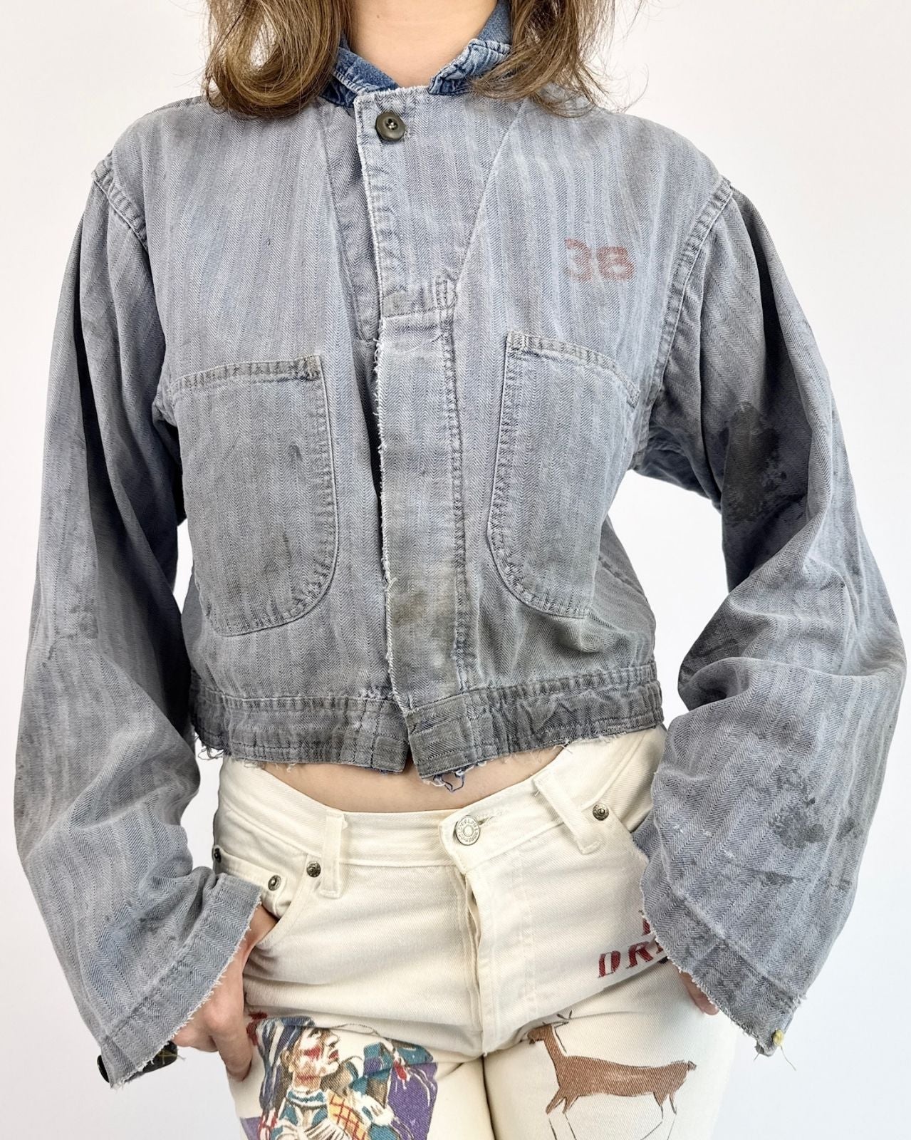 50s When It Works Cropped Coverall Jacket