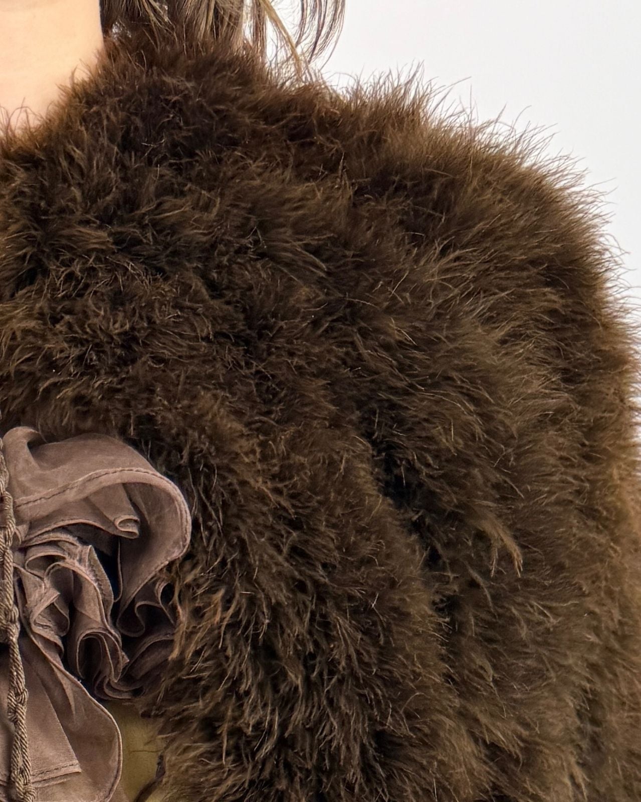 1940s Frosted Feathers Marabou Capelet