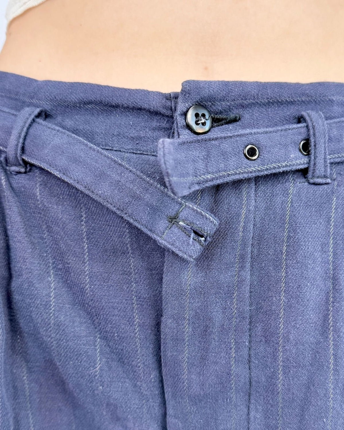 1920s Easy Livin' Navy Striped Trousers