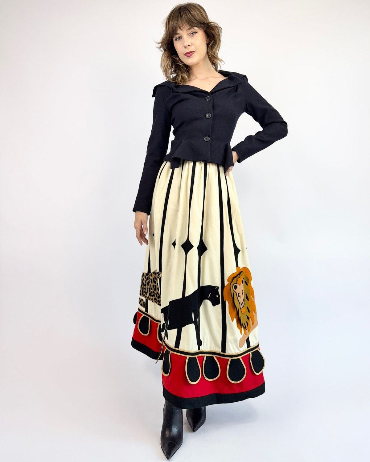 1970s Malcolm Starr Life's A Circus Wool Skirt