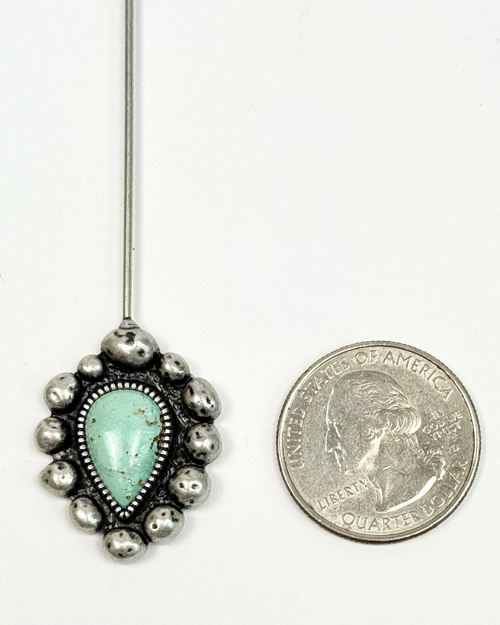 Iron Lamb Turquoise Drop Hat Pin