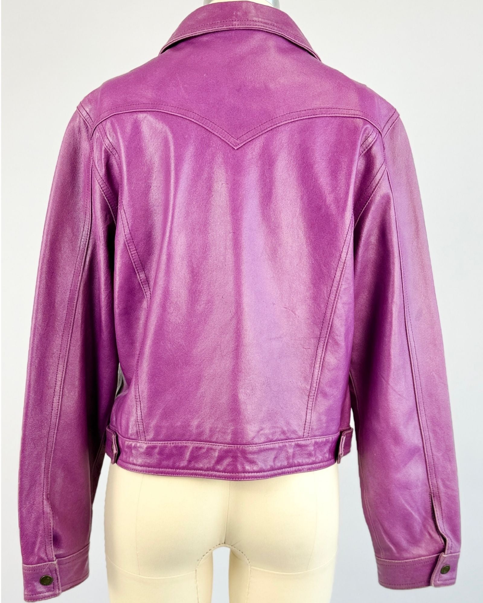 Daphne Purple Leather Jacket