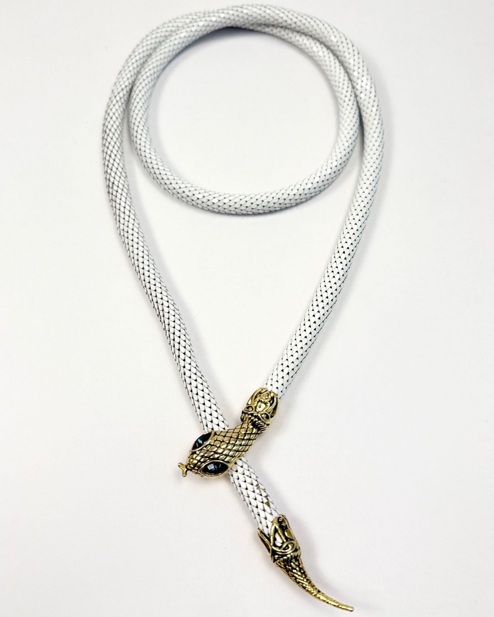 White Mesh Snake Necklace/Belt