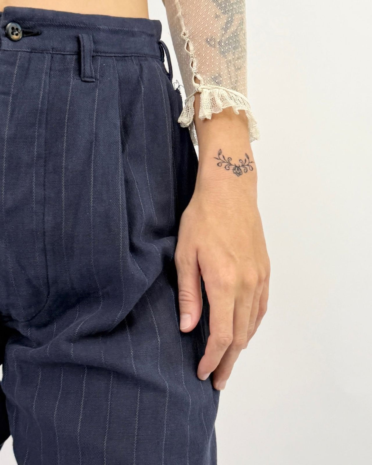 1920s Easy Livin' Navy Striped Trousers