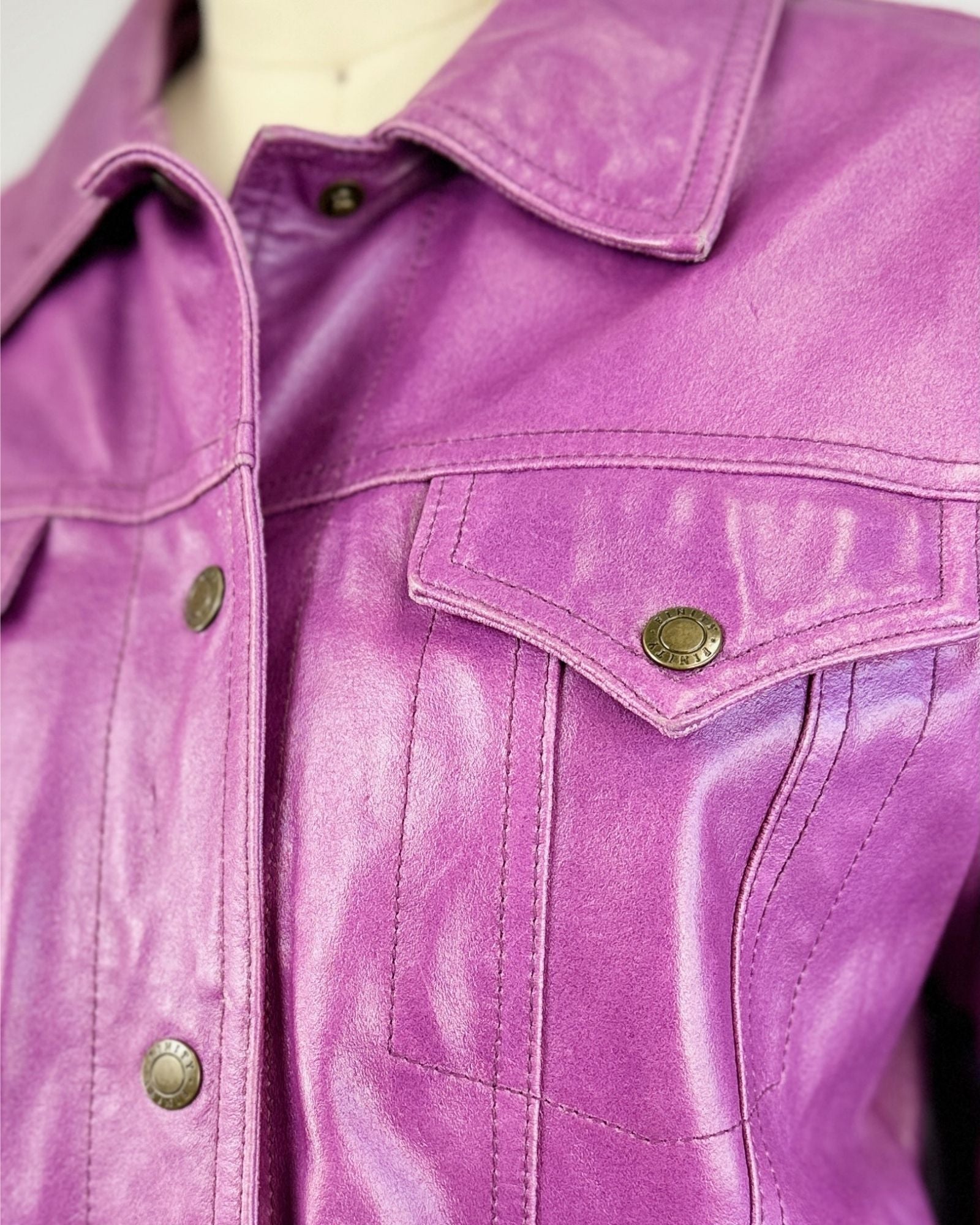 Daphne Purple Leather Jacket