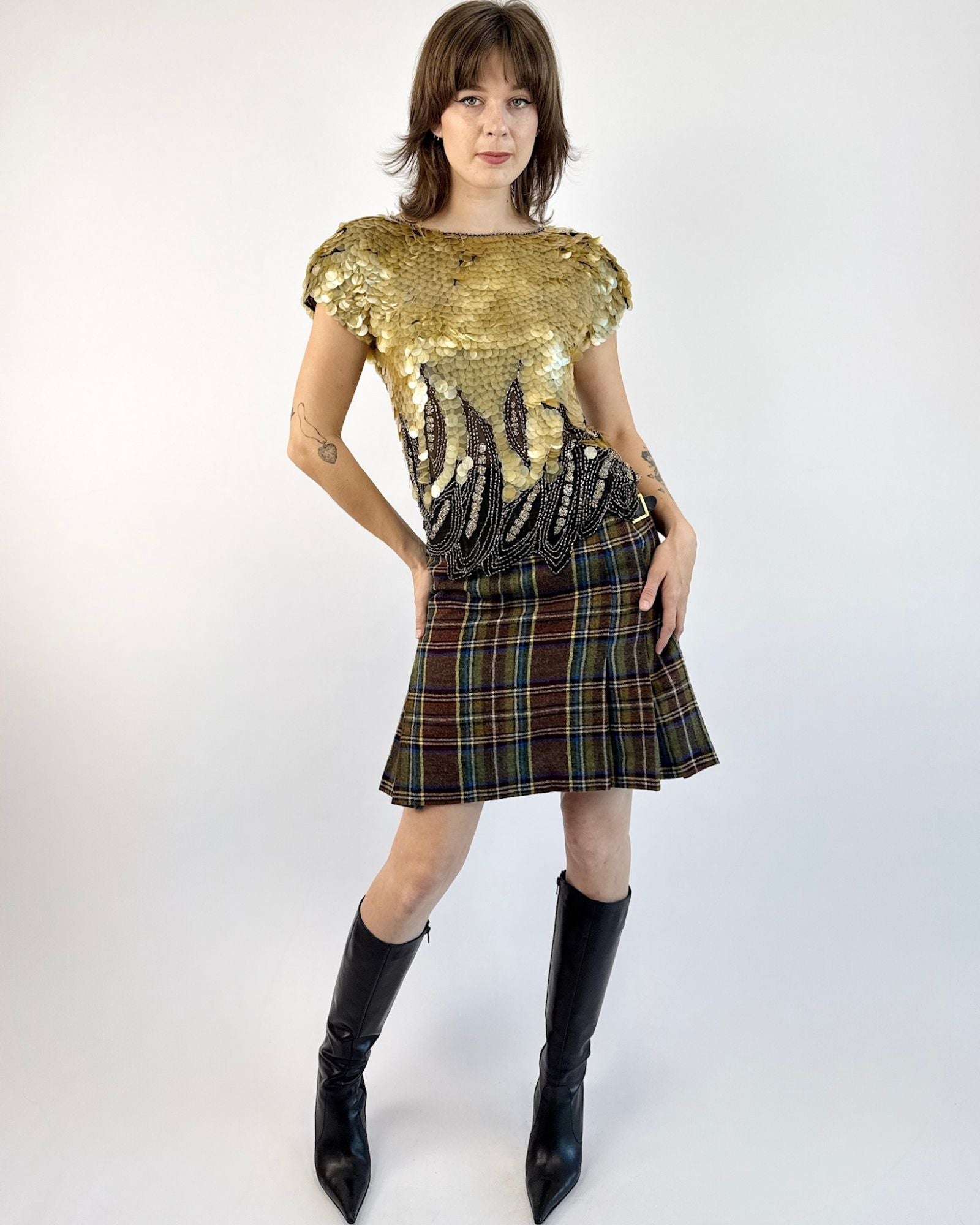 Oleg Cassini Champagne Bubbles Blouse