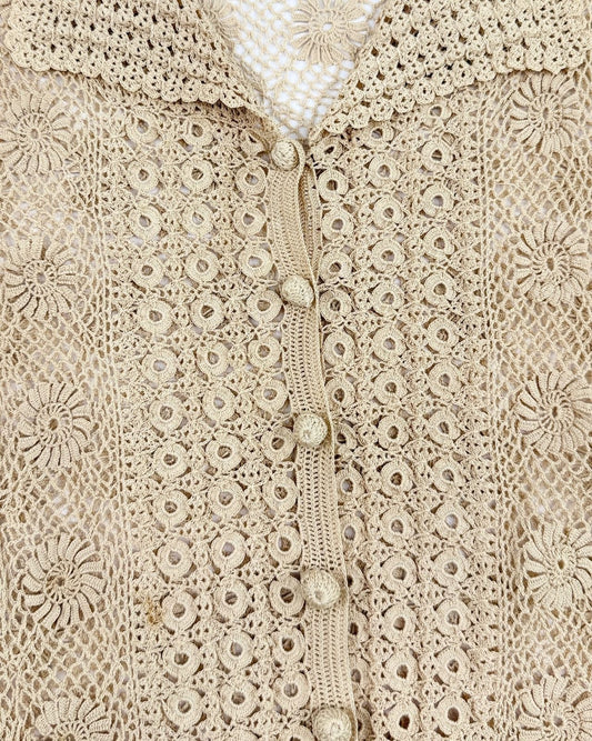 Crochet Flowers 1930s Blouse