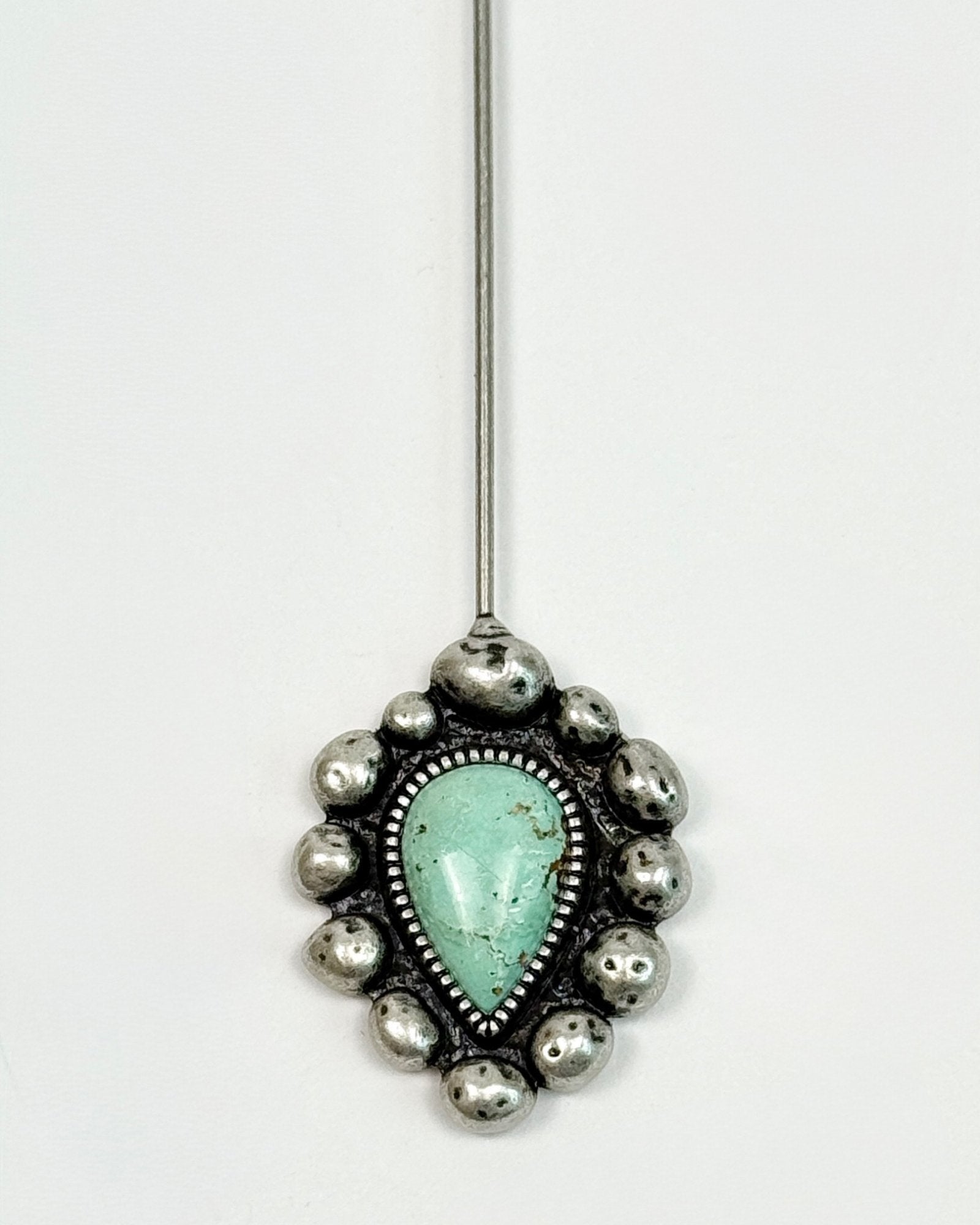 Iron Lamb Turquoise Drop Hat Pin