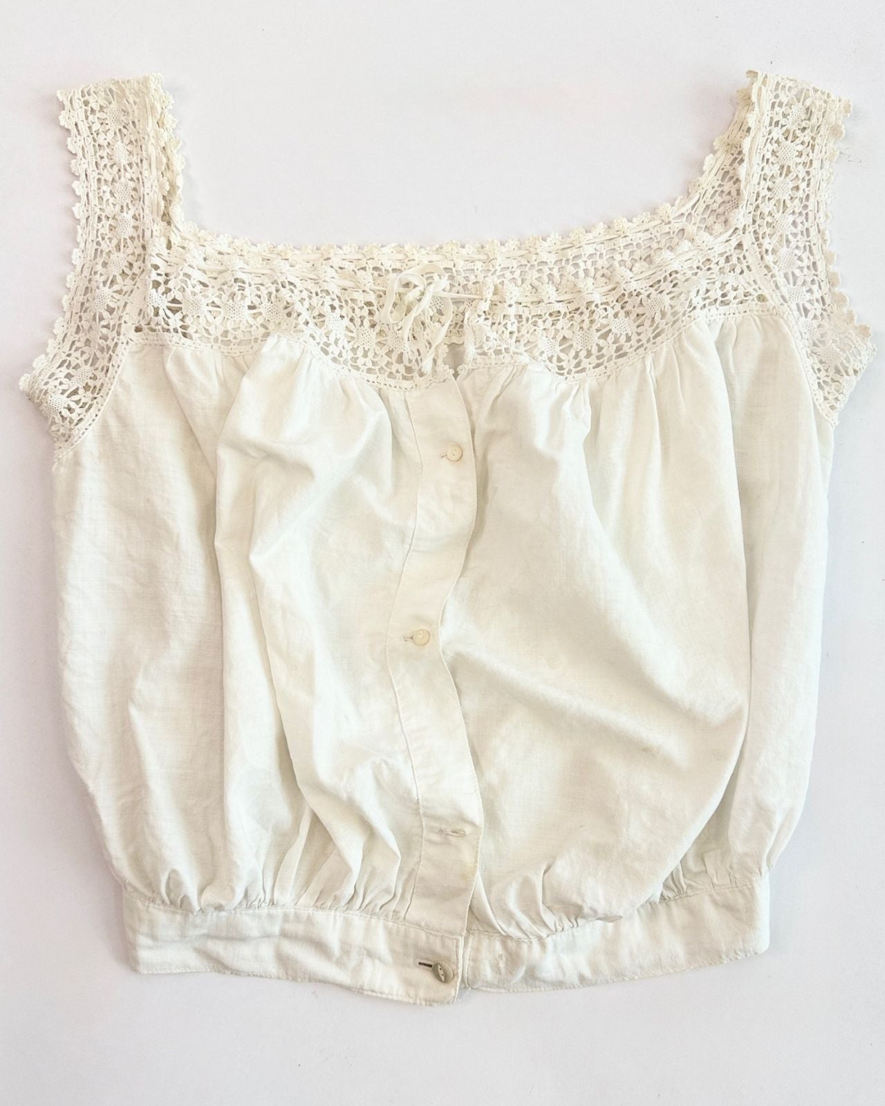 Little Scallop Trim Edwardian Cotton Tank