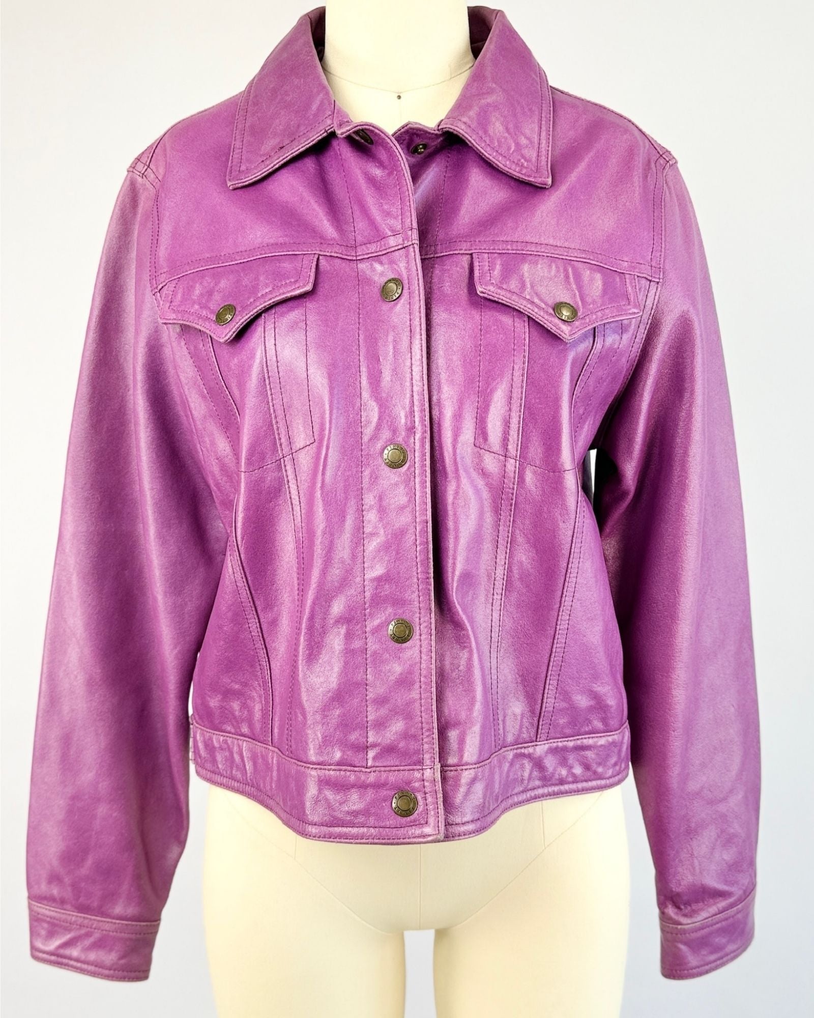 Daphne Purple Leather Jacket