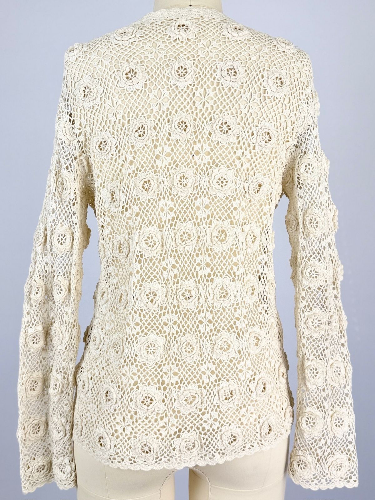 Cream Crochet Cardigan