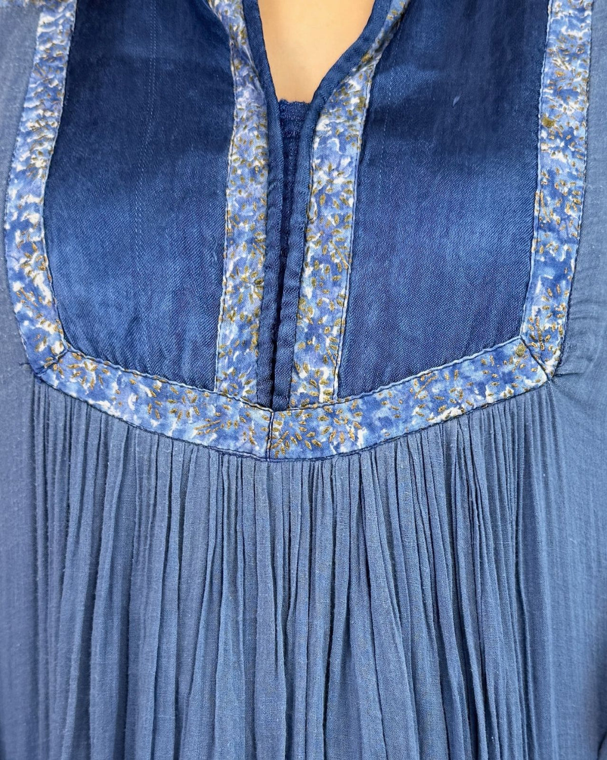 Oceanic Blues Indian Cotton Dress