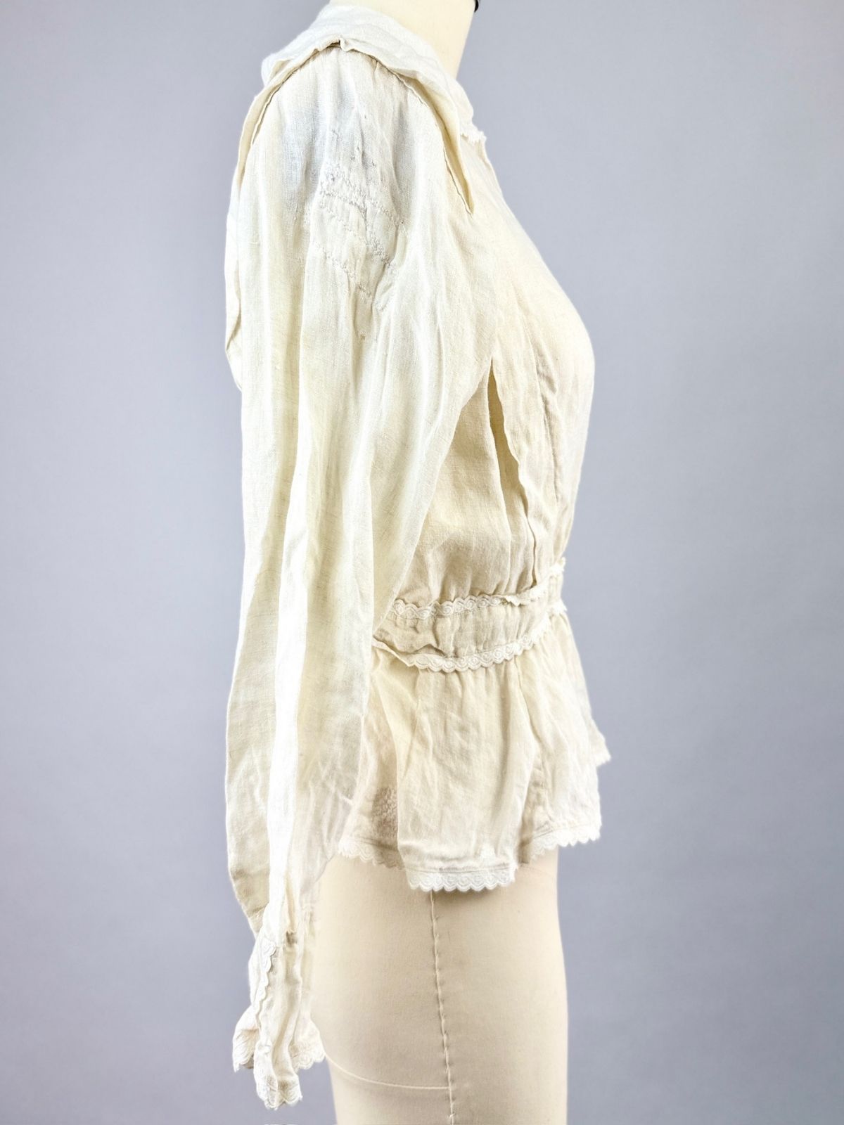 White Edwardian Linen Blouse
