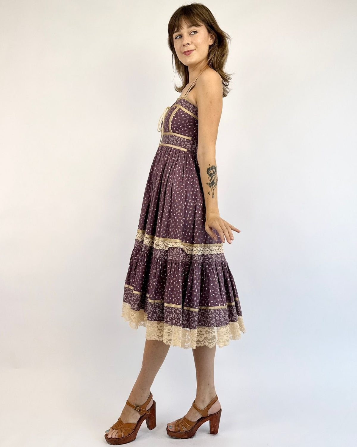 Gunne Sax Violet Crown Calico Dress