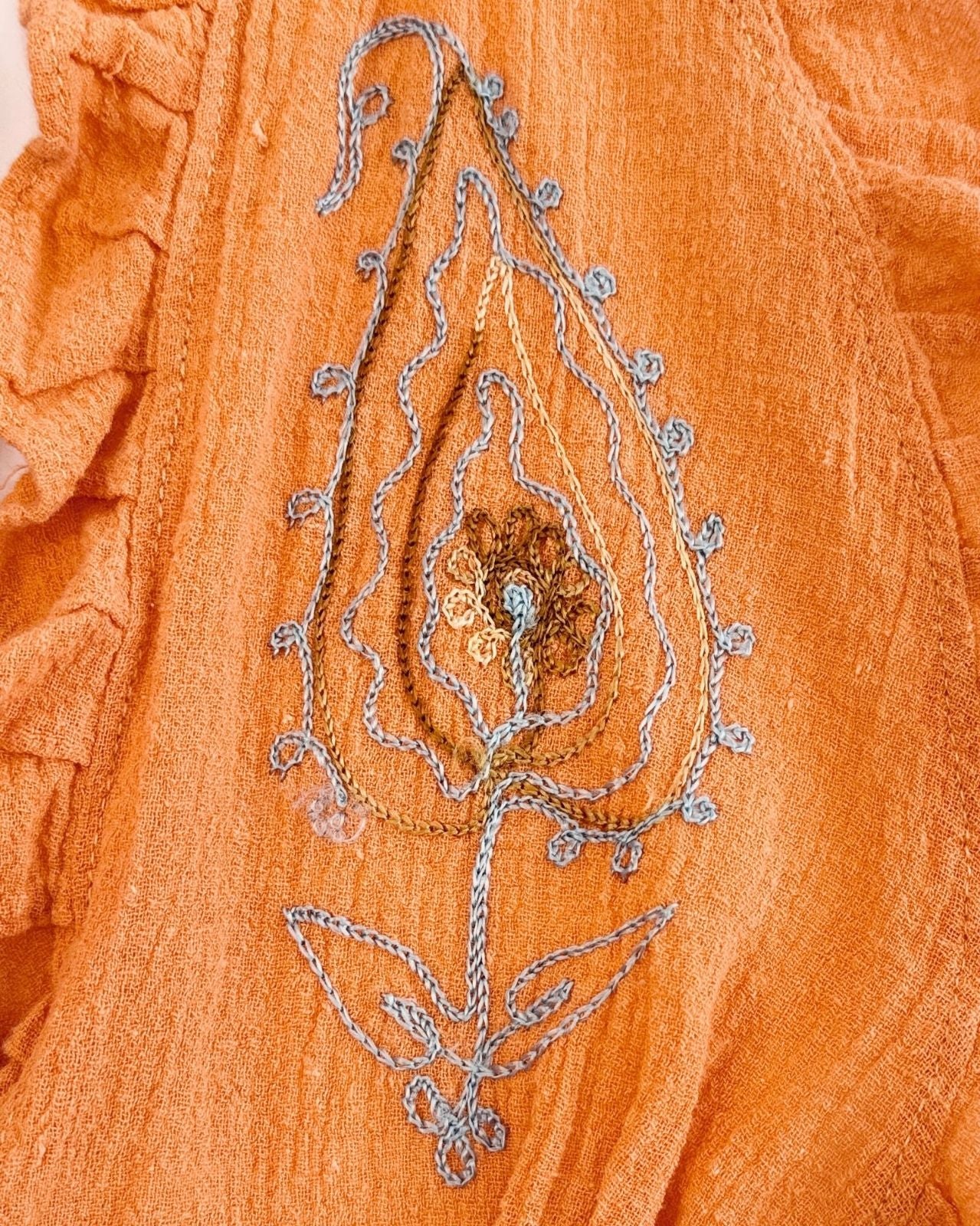 Orange Gauze Halter Top