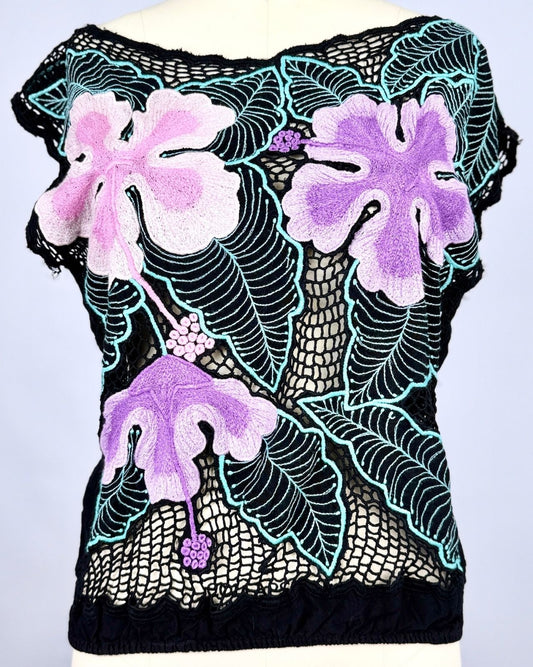 Hibiscus Open Weave Blouse