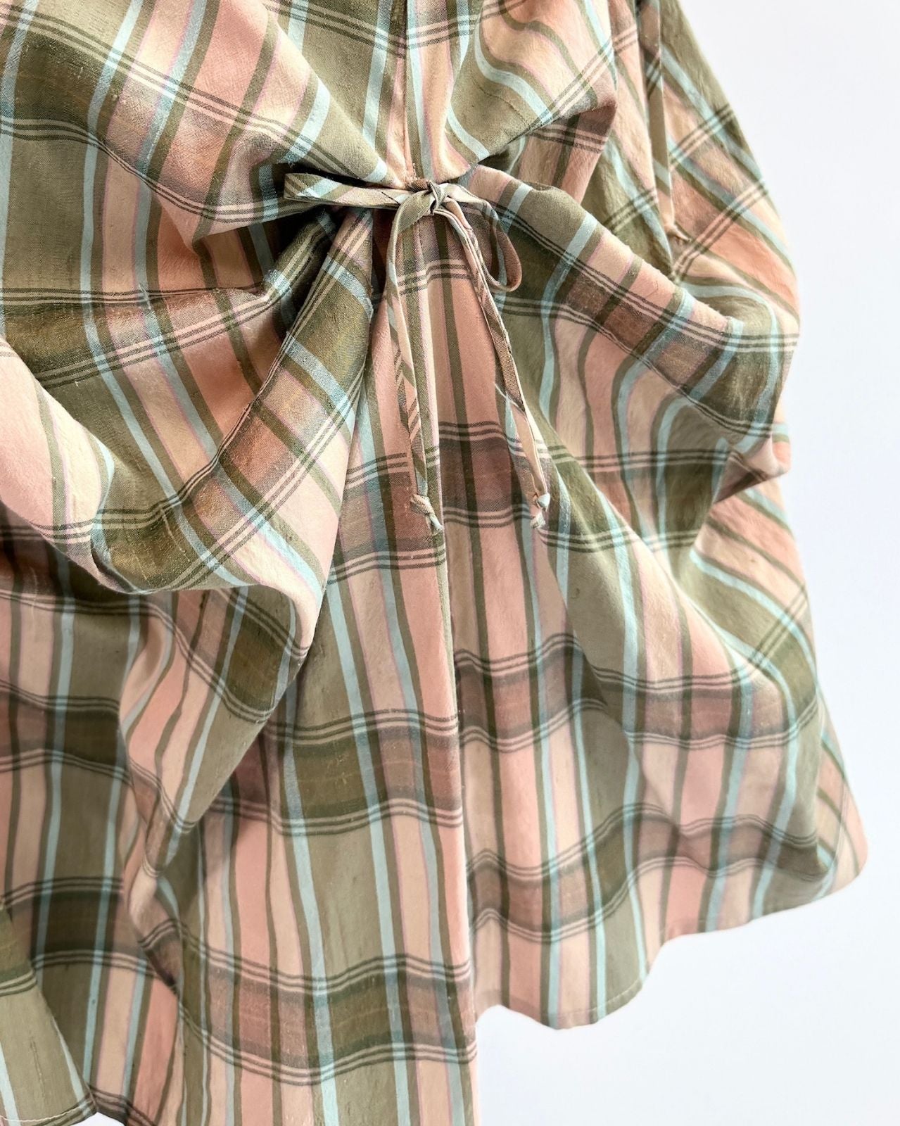Row To Remember Plaid Silk Skirt