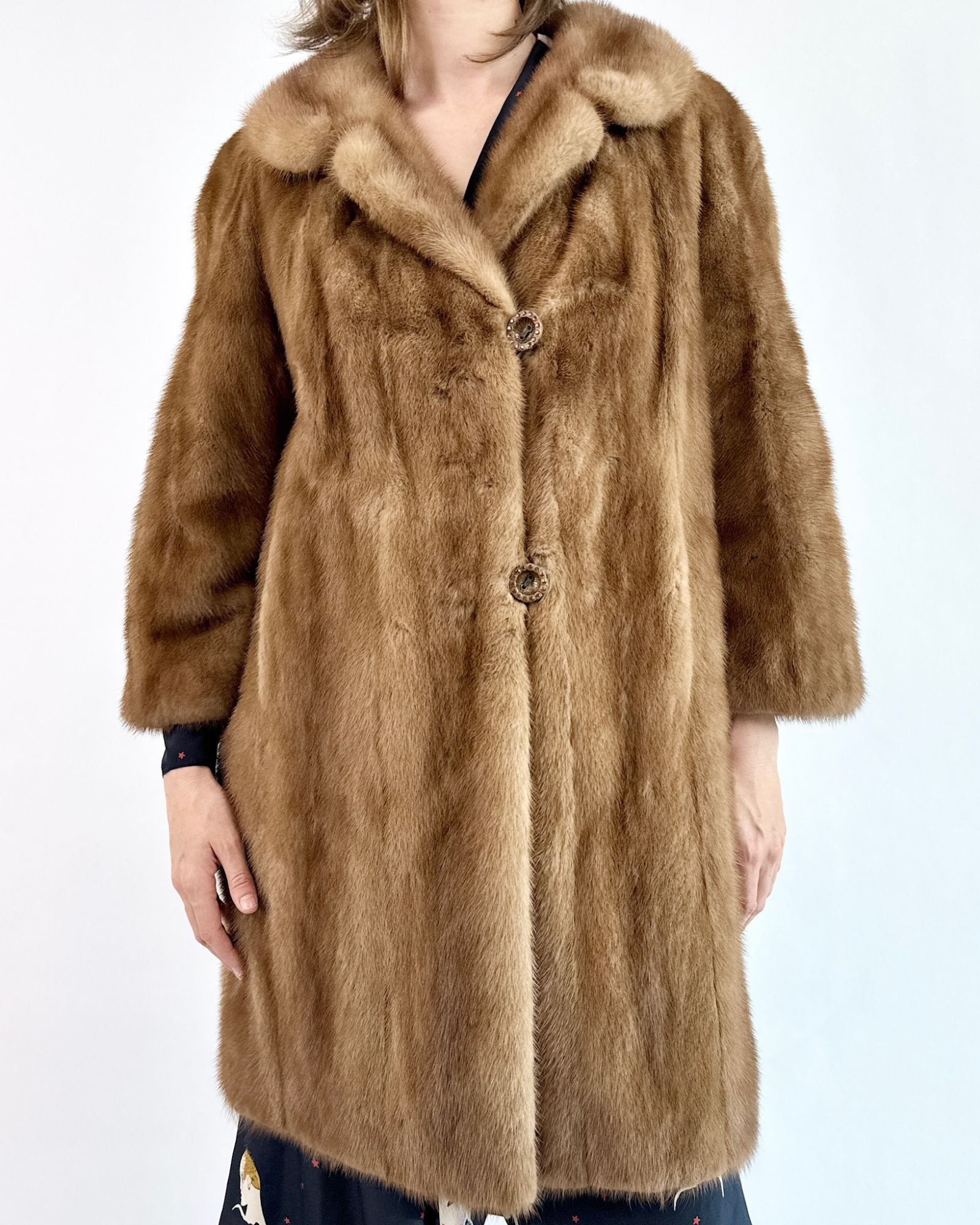 Scenic Drives Brown Mink Car Coat