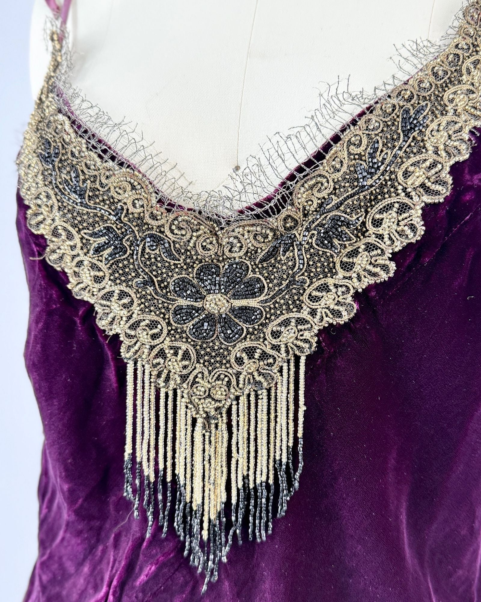 Jean Steanquist Velvet Beaded Tank