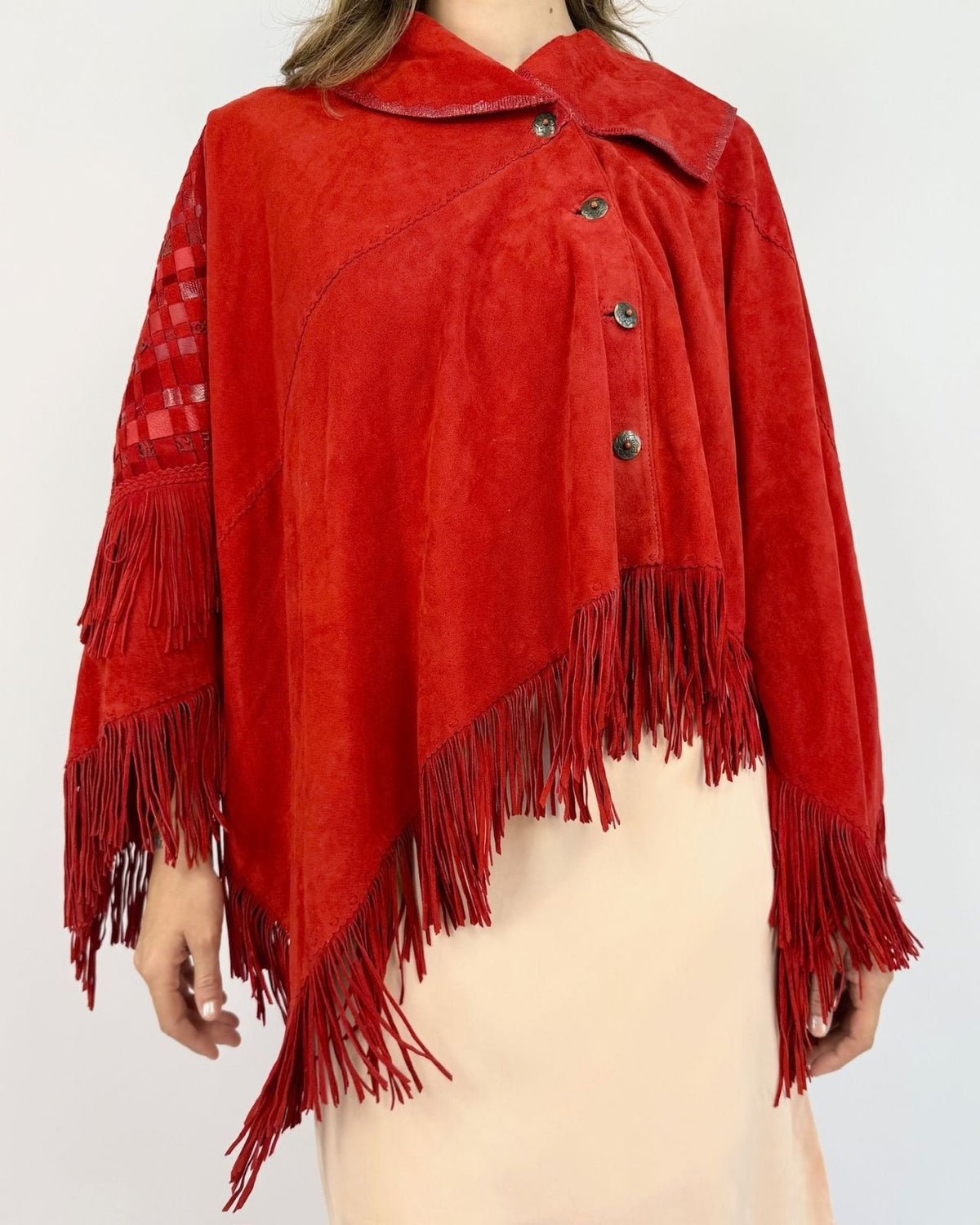 Gossamer Wings Woven Romance Suede Poncho