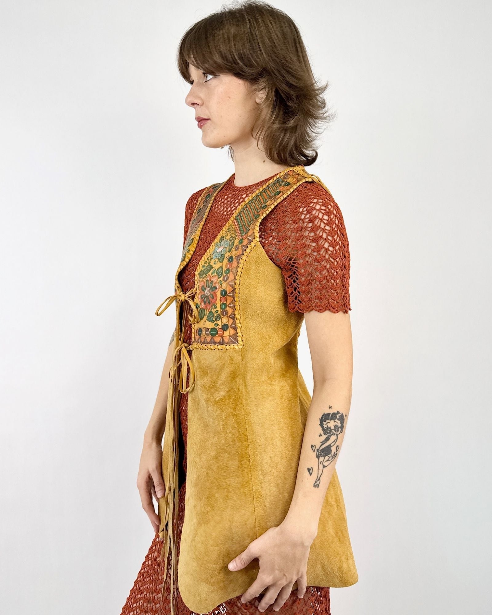 Sweet n' Suede Char Longline Vest